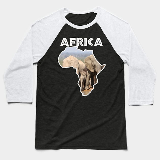 African Wildlife Continent Elephant Drinks Baseball T-Shirt by PathblazerStudios